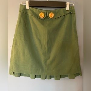 Anthropologie Elevenses Green A-line Mini Skirt